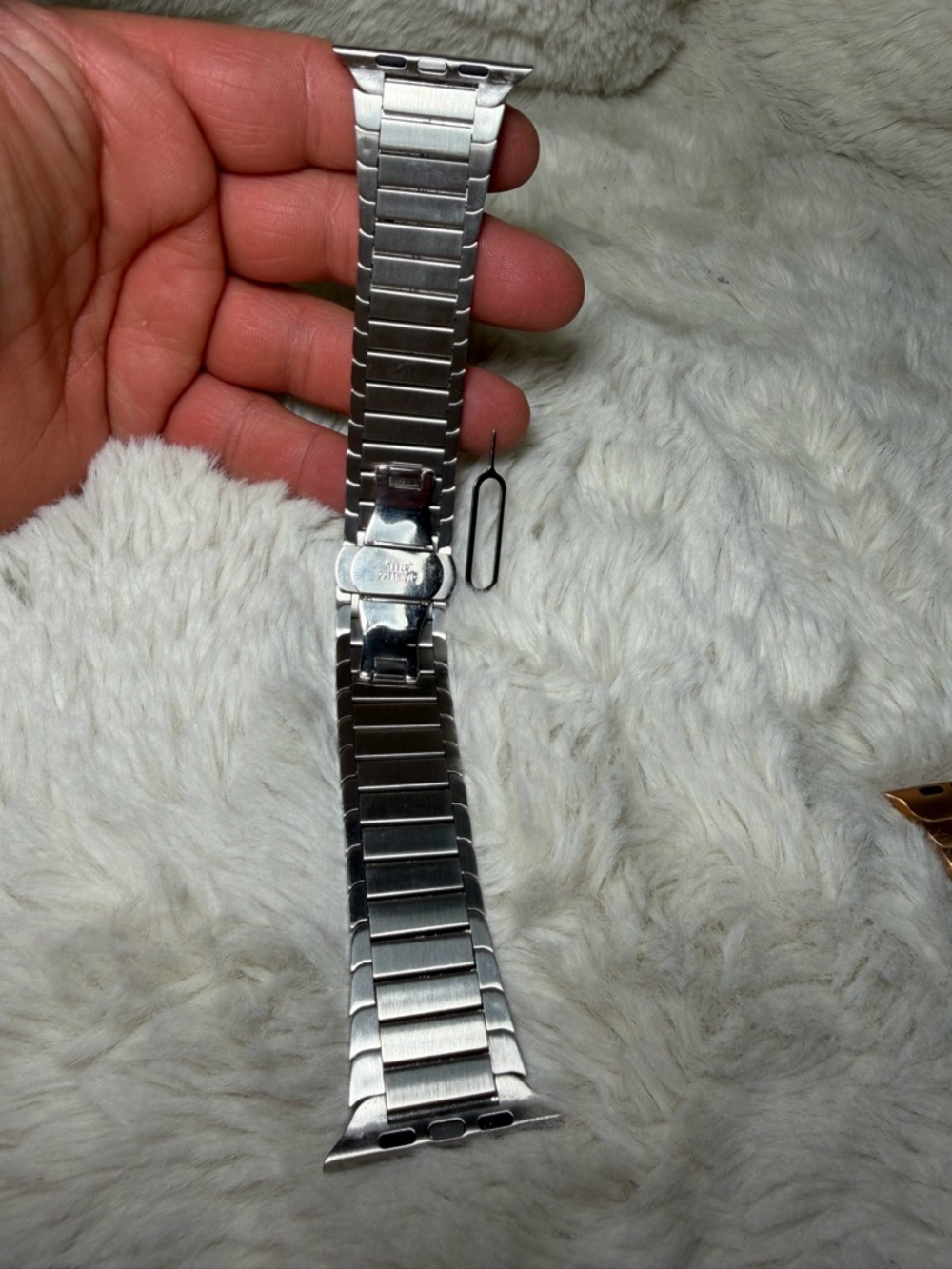 Stainless Steel Men’s Watch Band - Silver for Apple Watch